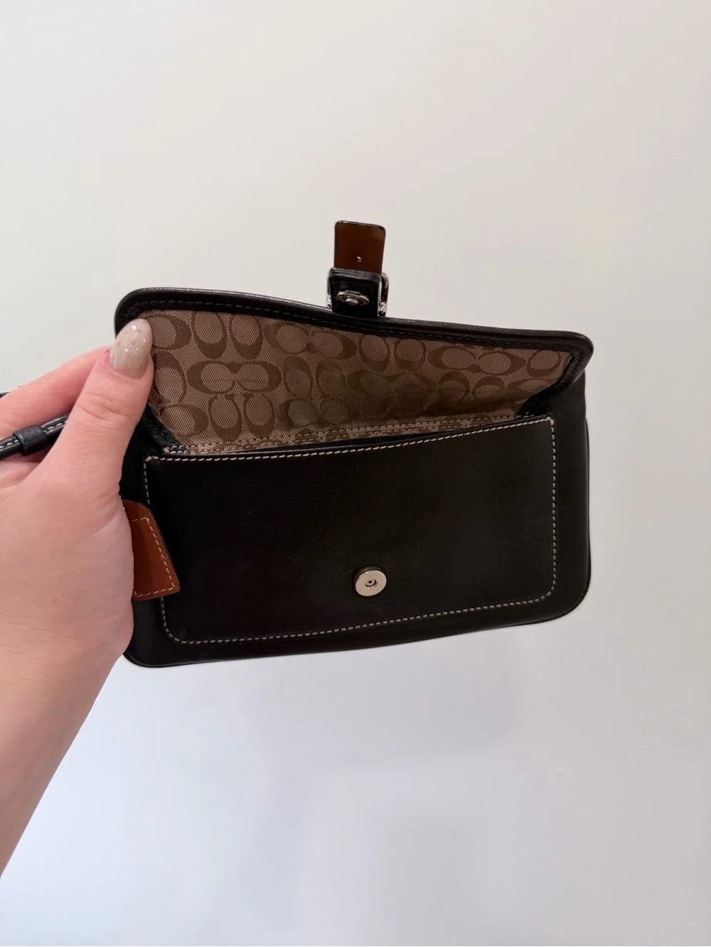 Authentic Coach Y2K Black Leather Mini Shoulder Bag